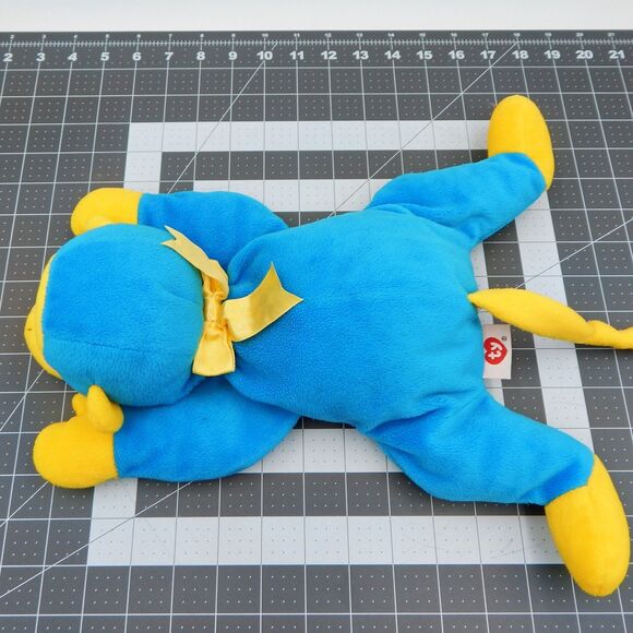 Ty Pillow Pals Swinger the Monkey Blue & Yellow Plush Stuffed Toy 1998 13 Inch - Picture 9 of 10